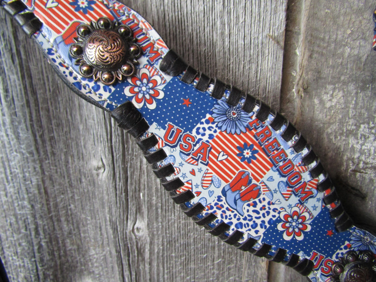 Hot Headstalls American Dream Browband Headstall & Breastcollar Tack Set- NEW