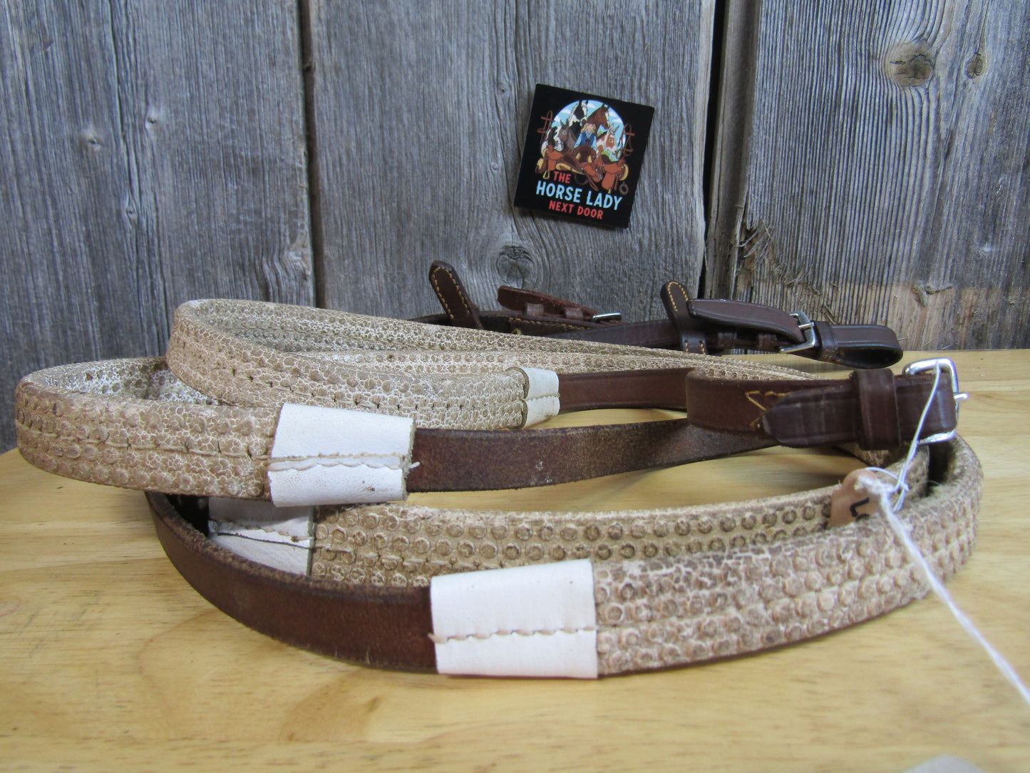 White English Rubber Reins - Used