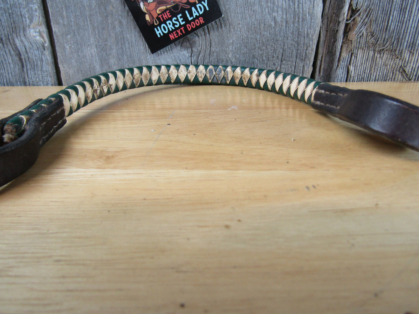 Used Leather English Braided Browband