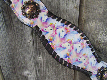Hot Headstalls Unicorn Browband Headstall & Breastcollar Tack Set - NEW!