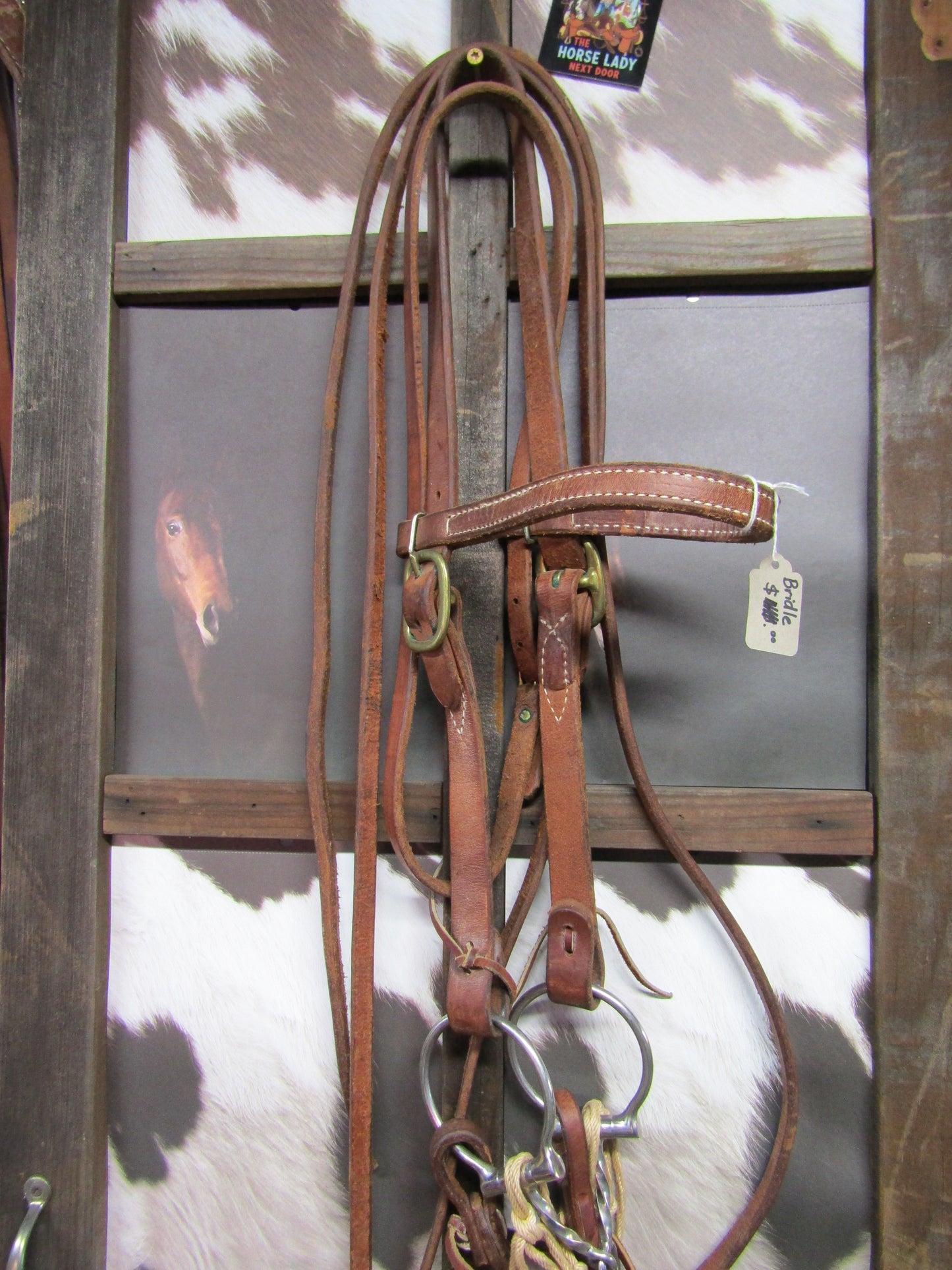Heavy Harness Western Bridle with Twisted Wire Snaffle & Reins
