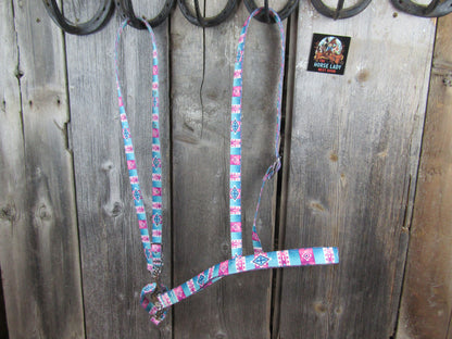 Hot Headstalls Pink Aztec Noseband/Tie Down set- NEW!