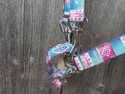 Hot Headstalls Pink Aztec Noseband/Tie Down set- NEW!