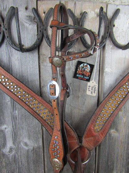 Custom Leather Breastcollar & Headstall set