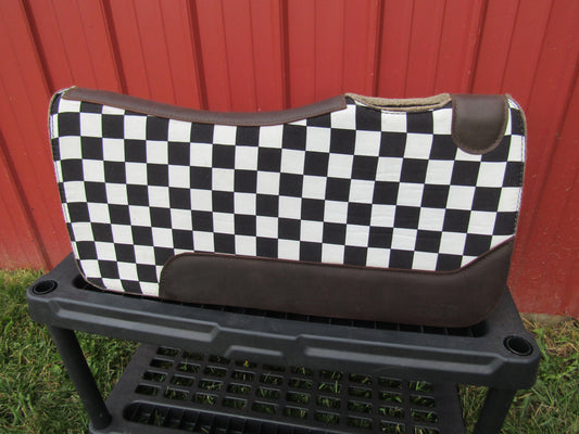 Hot Headstalls Black and White Checkered Wool Saddle Pad 30x30- NEW