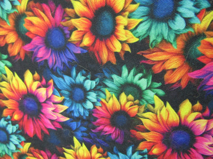 Hot Headstalls Rainbow Sunflowers Wool Saddle pad 30x30- NEW