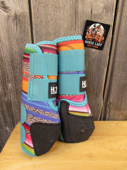 Hot Headstalls Cheetah Serape Small Hind Sport Boots- NEW