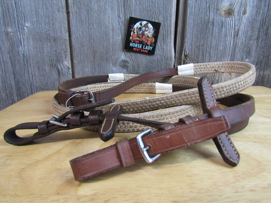 White English Rubber Reins - Used