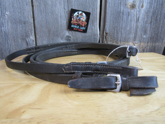 Heavy Brown Rubber Grip English Reins, Nice
