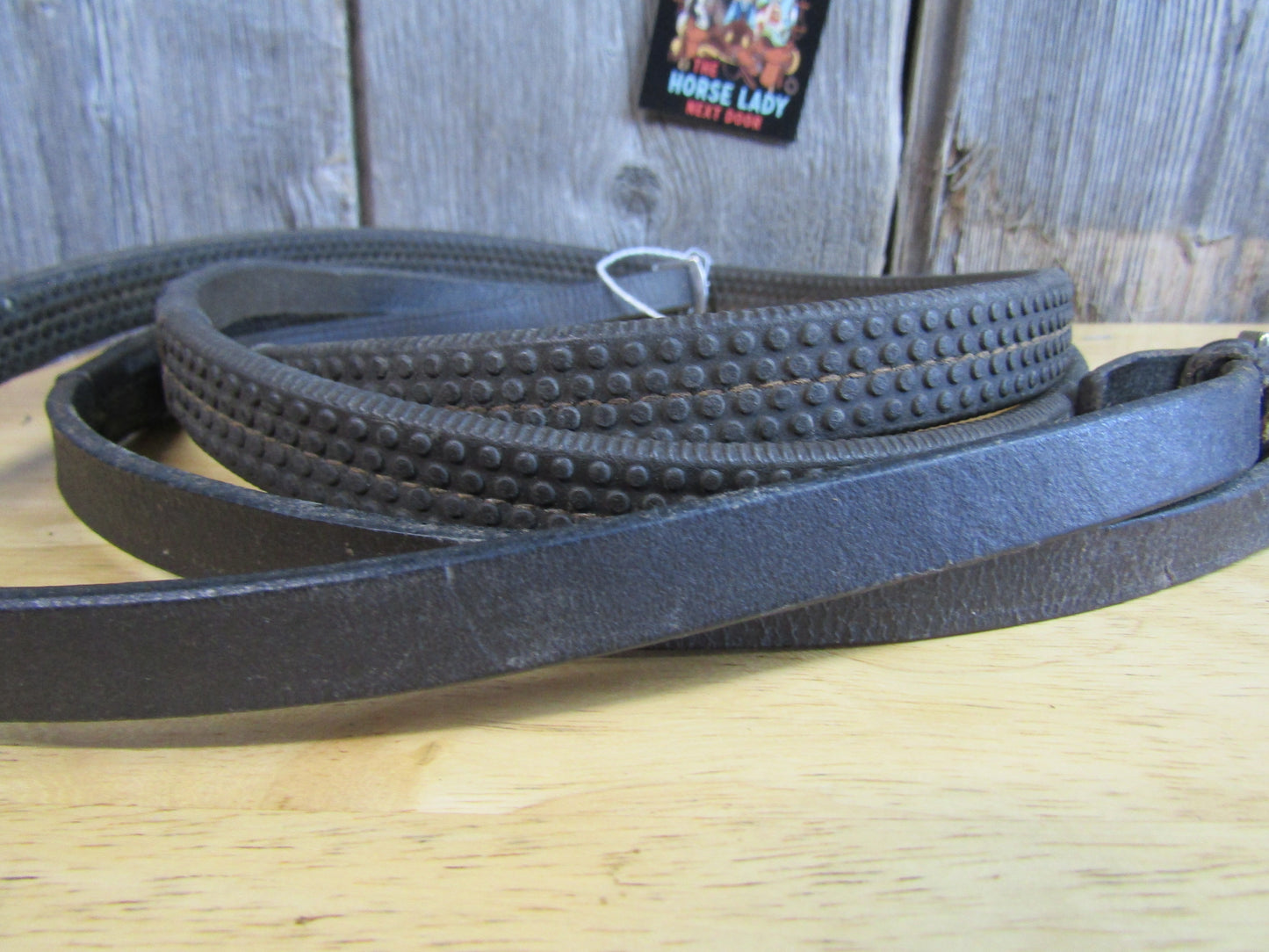 Heavy Brown Rubber Grip English Reins, Nice