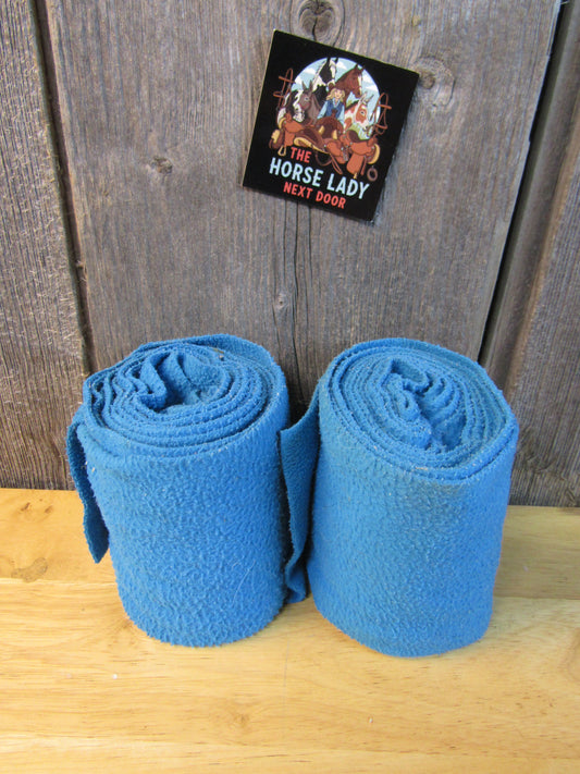 Used Pair of Fleece Polo Wraps- Blue