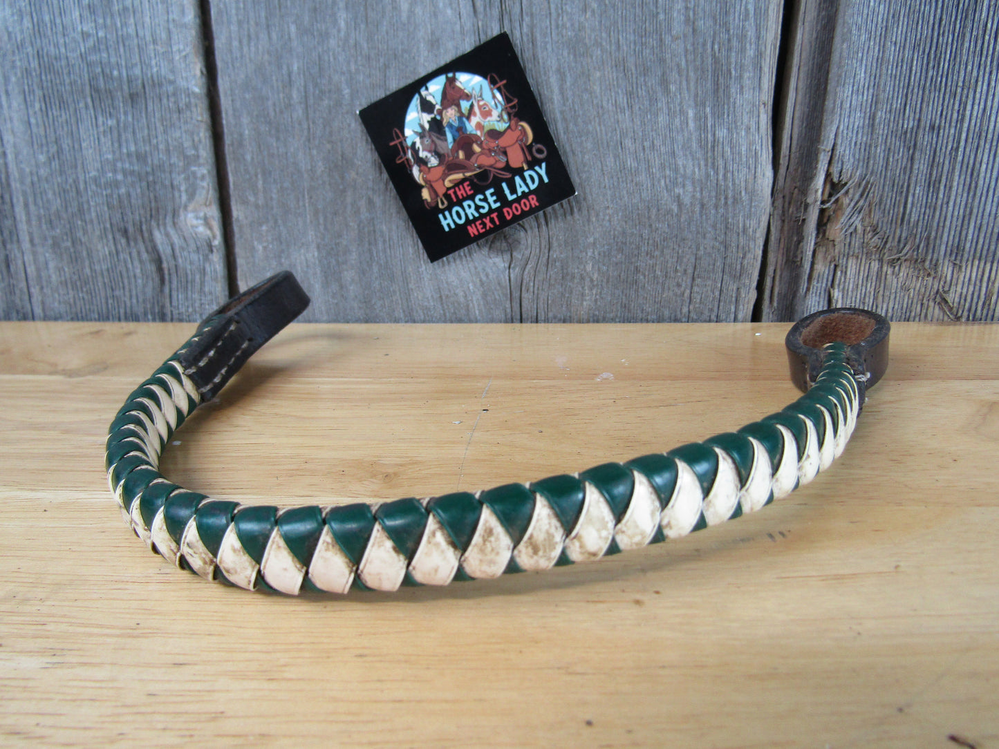 Used Leather English Braided Browband