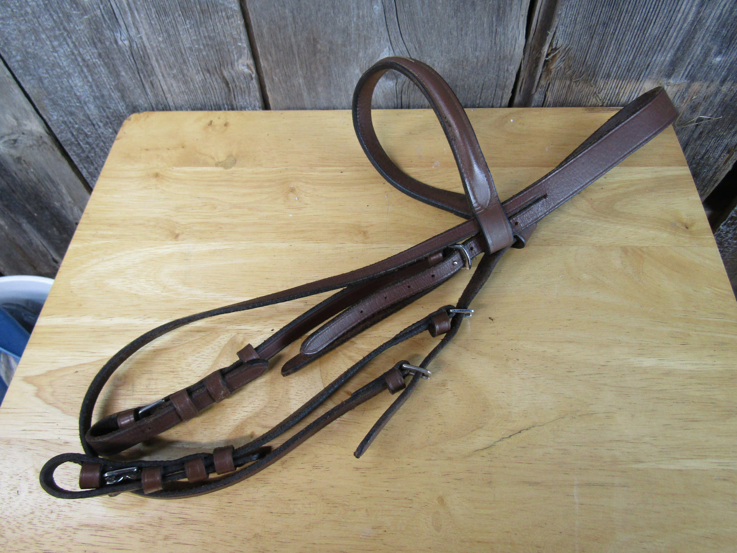 Used Brown English Headstall - No Caveson